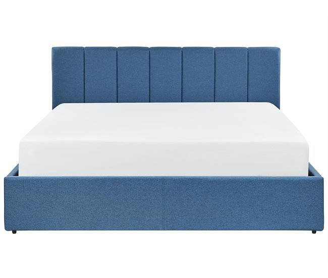 Beliani Cama com estrado Poliéster DREUX 171x214 Azul