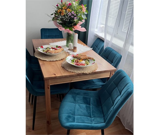 Beliani Silla de comedor MELROSE Turquesa