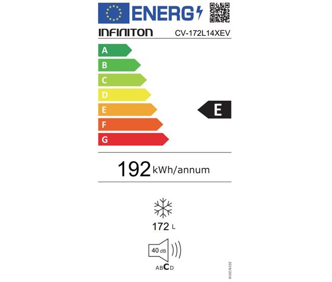Congelador vertical Infiniton CV-172L14XEV, 172 l, E, Cíclico, 6 gavetas Inoxidavel