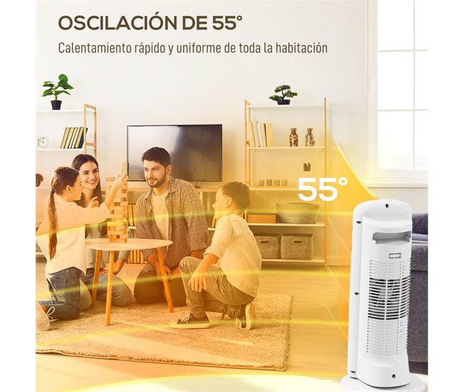 Aquecedor Elétrico ABS e PA HOMCOM Branco