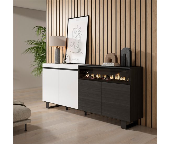 Aparadores para sala 200 Branco/ Preto