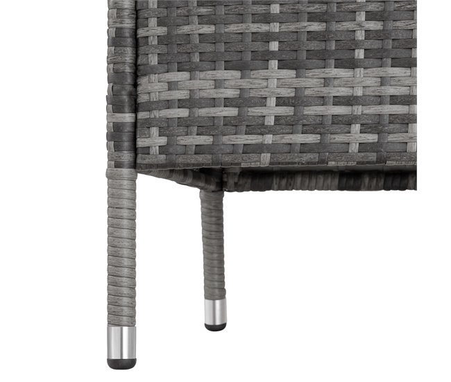 Banco de jardim de vime 131x61 Cinza