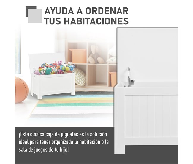 Baú de Armazenamento MDF HOMCOM, casa - móveis de armazenamento 81 Branco