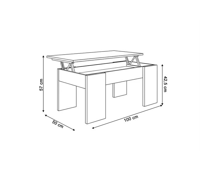 Oferta: Sofá-cama XS Chaise Longue + Mesa de Centro Elevatória Cinza