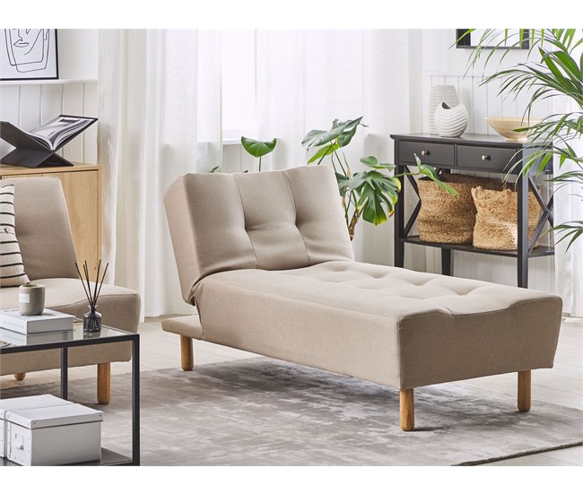 Beliani Chaise longue Poliéster ALSTEN Bege