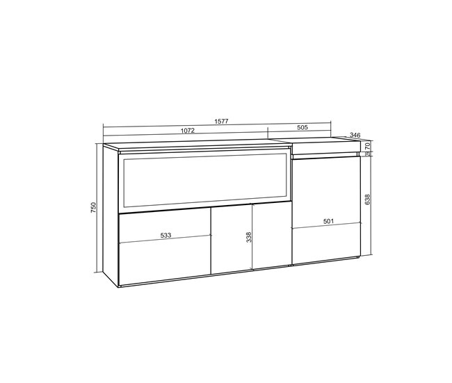 Aparadores para sala de estar 158 Carvalho