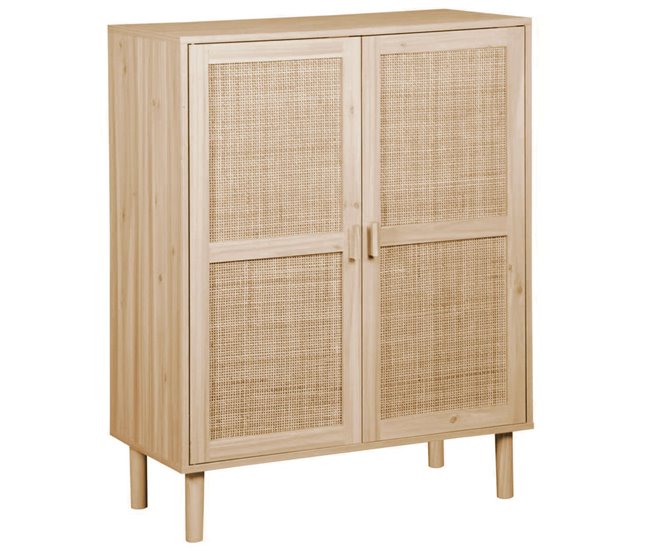 Decoração de móveis auxiliares pequenos em rattan de pinho