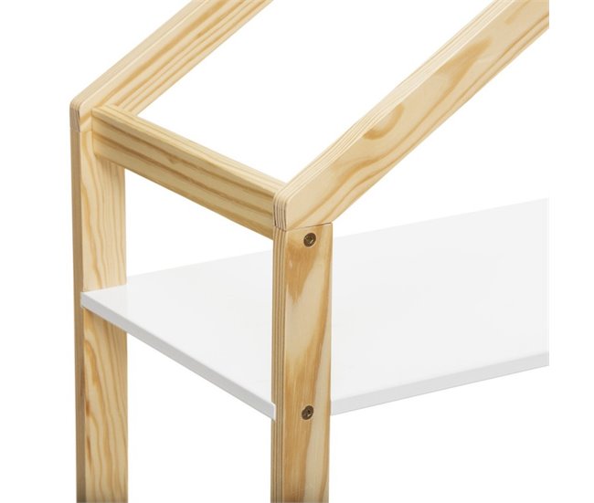 Estante infantil para casa com gaveta organizadora de móveis para quarto cor branca e carvalho 60x121x30 cm Branco