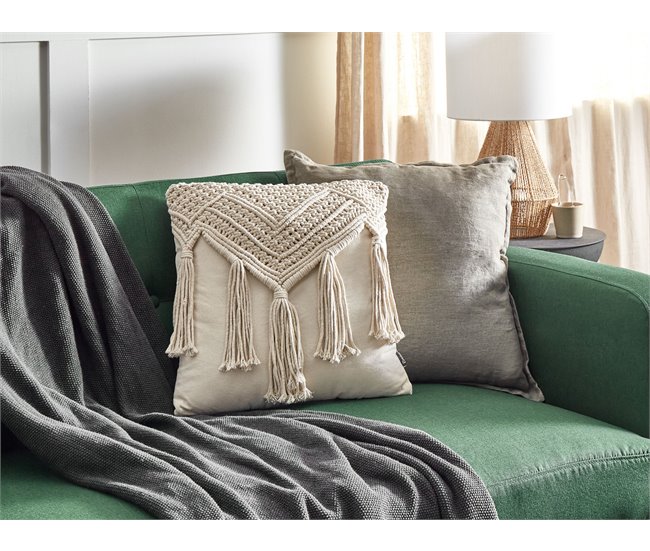 Beliani Almofada decorativa BEDADI Bege