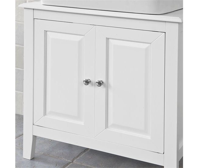 Armário inferior de 2 portas para lavatório FRG202-W SoBuy 60 Branco