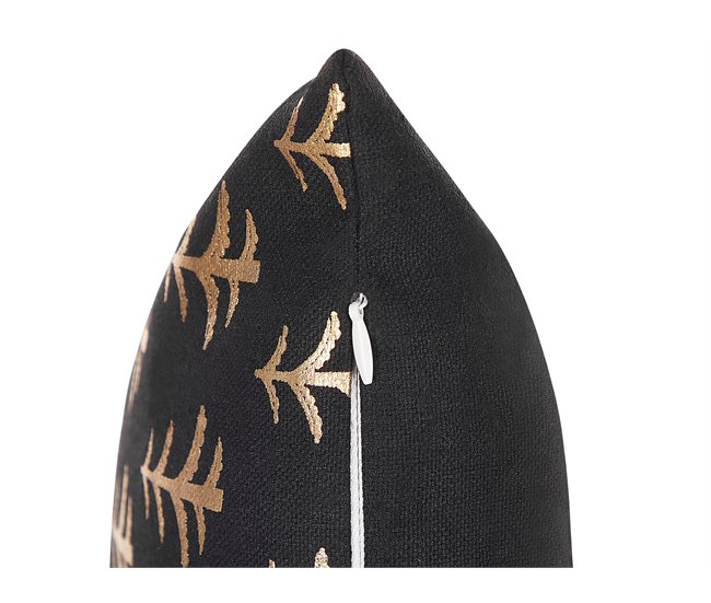 Beliani Almofada decorativa LEROY Preto