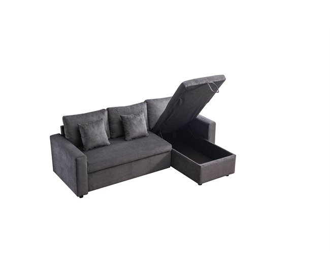 Chaise longue DRAKO reversível cor cinza escuro Cinza Escuro