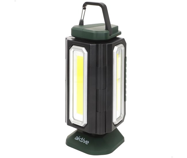 Aktive Projetor triplo LED para exterior 3 em 1 USB e powerbank 1500 lúmens Preto