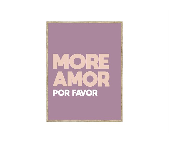 Pintura arte deco MORE AMOR 40x30cm de MARCOMUEBLE LilÁs