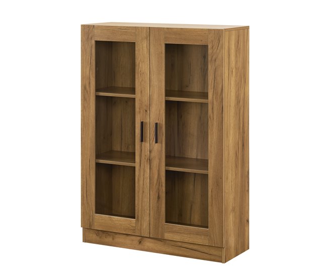 Vitrina Sorø com 2 portas 3 compartimentos 80 Carvalho