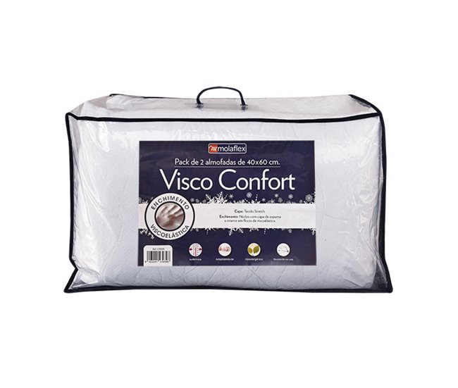 Pack 2 almofadas 60cm VISCOCONFORT Branco