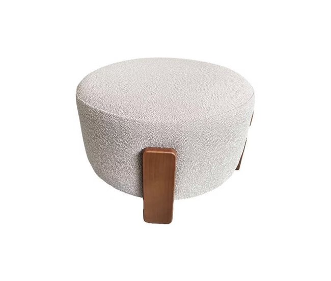 Puff redondo FALCO 50x36cm cor bege Bege