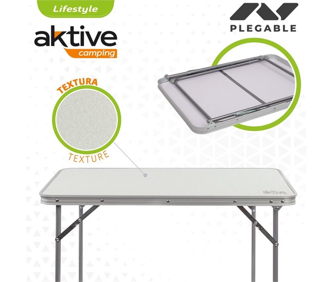 Mesa dobrável para campismo Aktive branco Branco