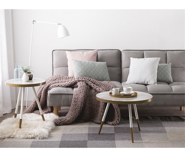 Beliani Mesa de apoio RAMONA 44x44 Dourado