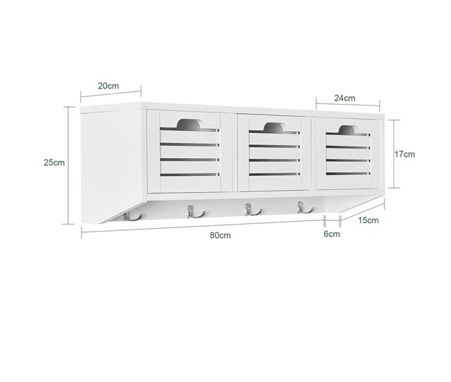 Banco e prateleira para sapatos FSR23-W+FHK19-W SoBuy Branco