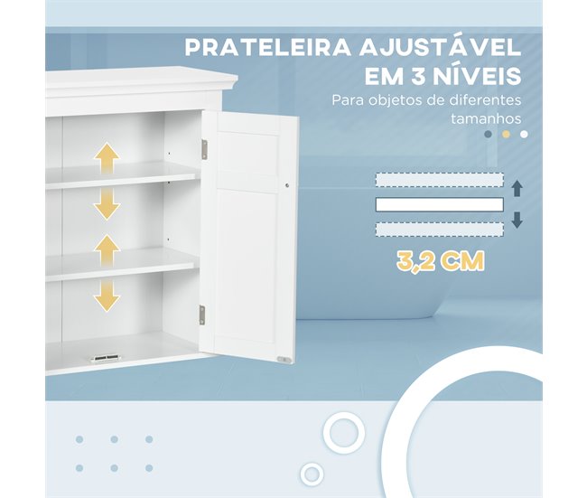 Armário de Parede Casa de Banho MDF kleankin Branco