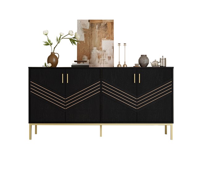 Aparador com 4 portas 160 Preto