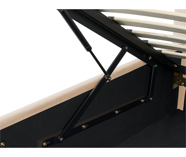Beliani Cama com armazenamento Veludo ANET 98x218 Azul Claro