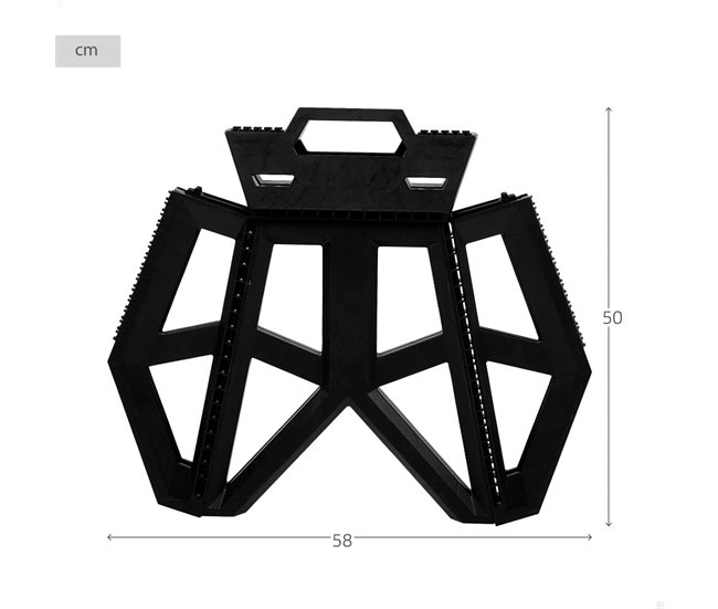 Aktive Taburete plegable camping extraresistente Preto