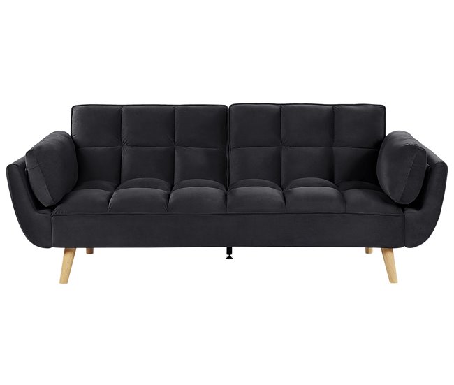 Beliani Sofá-cama Veludo ASBY Azul Marino