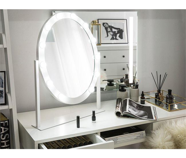 Beliani Espejo de maquillaje ROSTRENEN Branco