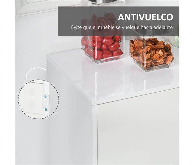 Aparador Sala de Estar Melamina de Madeira HOMCOM 117 Cru