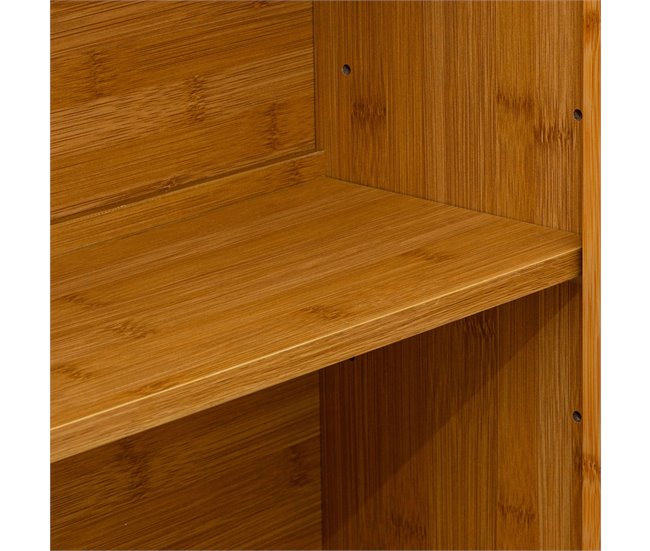 Aparador moderno de bambu Sicela com 2 portas Castanho