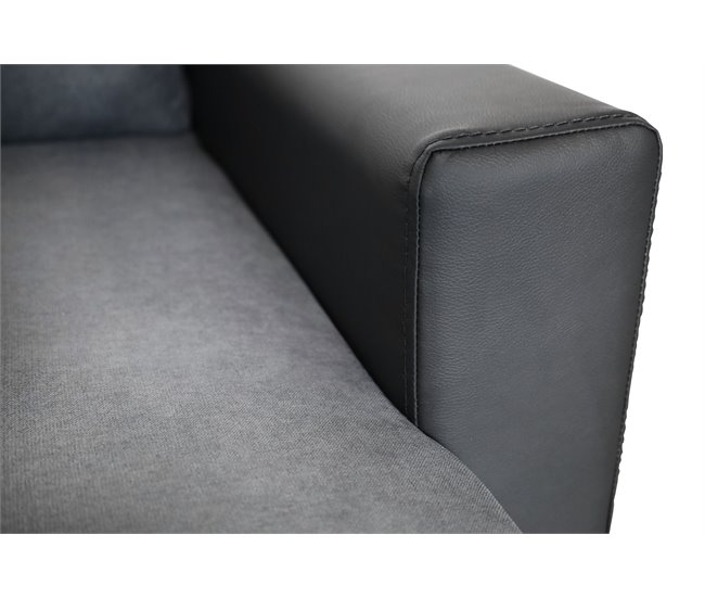 Sofá de canto U com cama 4 lugares e duas arcas GOLF cinza e preto Cinza