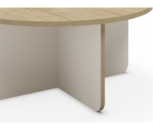 Mesa de centro redonda HILLARY Creme