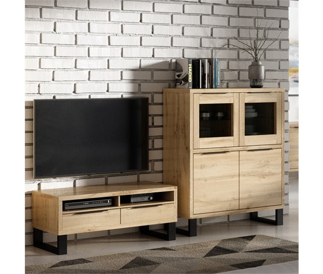Suporte para TV com 2 gavetas 124 cm Eden Madeira