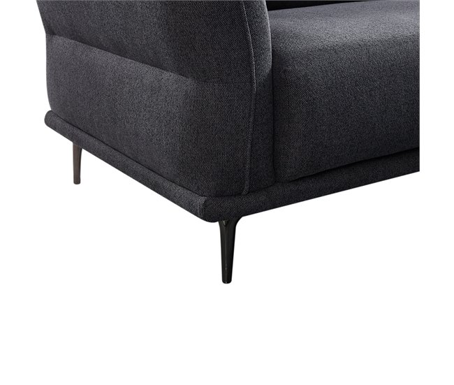 Sofá fixo de 3 lugares ALIX cor cinzento escuro Cinza Escuro