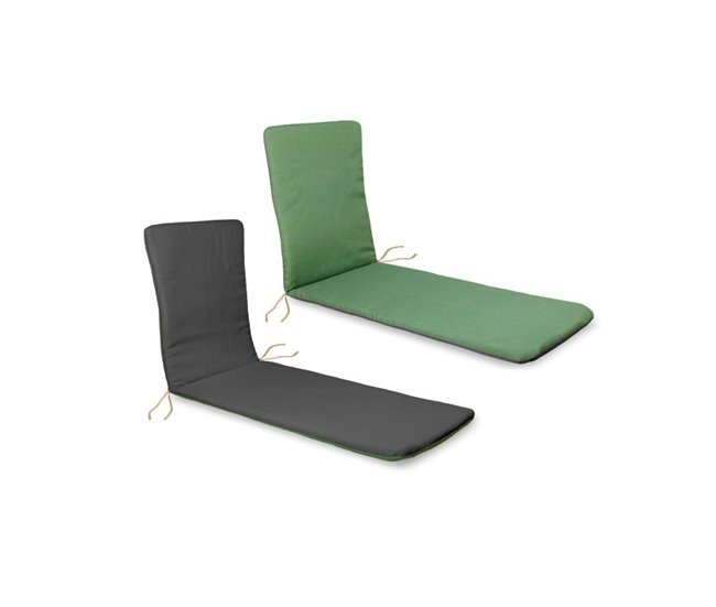Almofada de espreguiçadeira reversível 57x38 Verde Escuro
