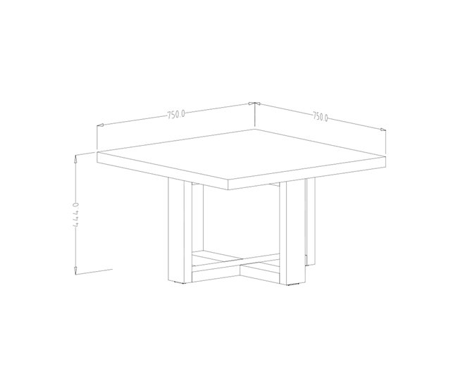 Mesa de centro quadrada Ezgui 75x75 Madeira