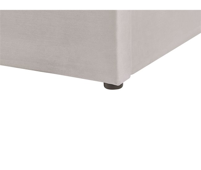 Beliani Cama com armazenamento Veludo LUBBON 190x217 Cinza Claro