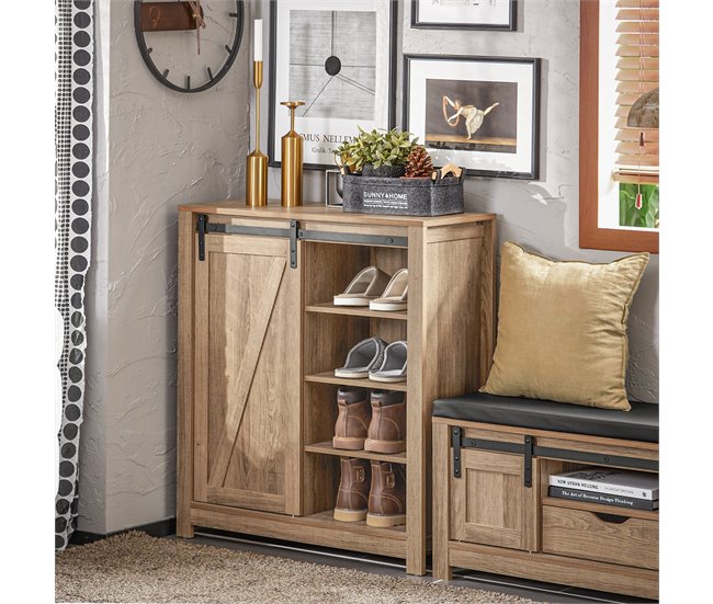 Aparador SoBuy FSB59-BR - Porta deslizante Granary Castanho