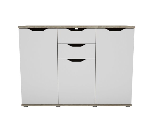 Aparador de sala de estar Parc com 3 portas em carvalho Sonoma Multicor