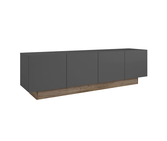 Armário de TV para sala de estar estilo moderno Opec com 4 portas Cinza