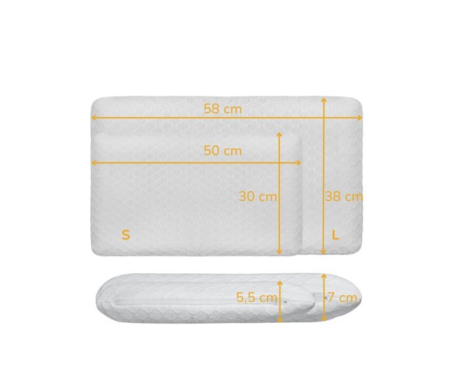 Almofada Plana para Pessoas que Dormem de Barriga para Baixo S 58x38 Branco