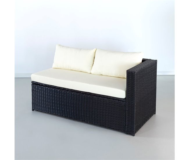 Conjunto de móveis de terraço e jardim vime c/sofá modular e mesa Aktive Antracite