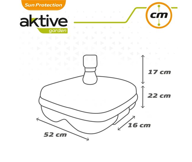 Base para guarda-sol quadrada antracite 33-48 mm Aktive Cinza