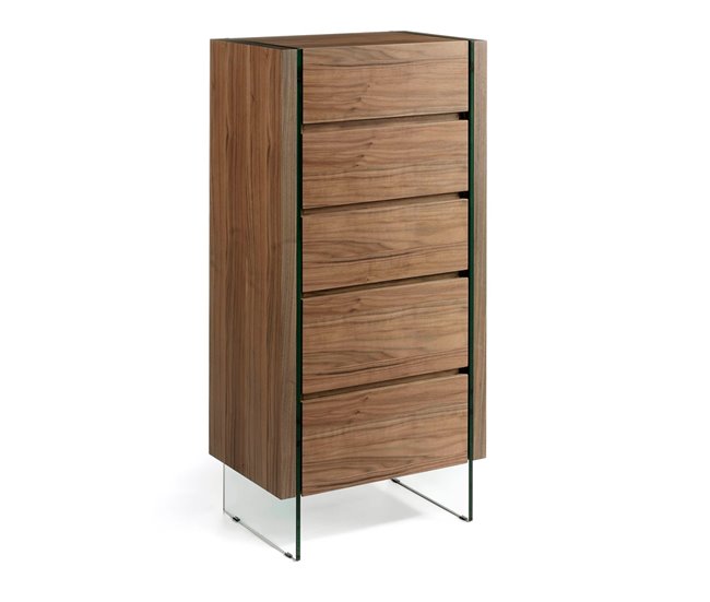 ANGEL CERDA Chiffonier em nogueira e vidro Transparente