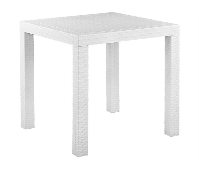 Beliani Mesa de jardim FOSSANO 80x80 Branco