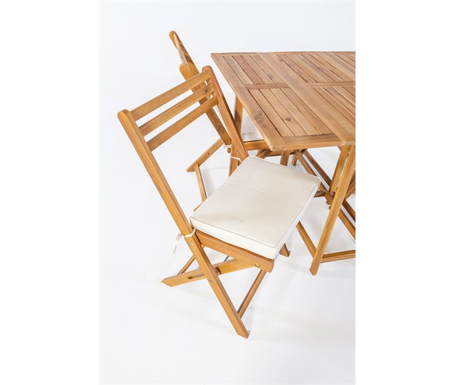 Set VIENA II mesa dobrável com 4 cadeiras dobráveis cor madeira Castanho