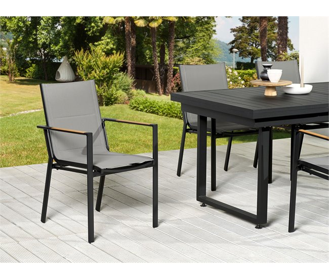 Beliani Cadeira de jardim BUSSETO Preto