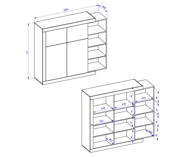 Armário de 4 portas Azior Madeira